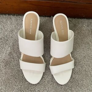 Gianni Bini White Backless Heels